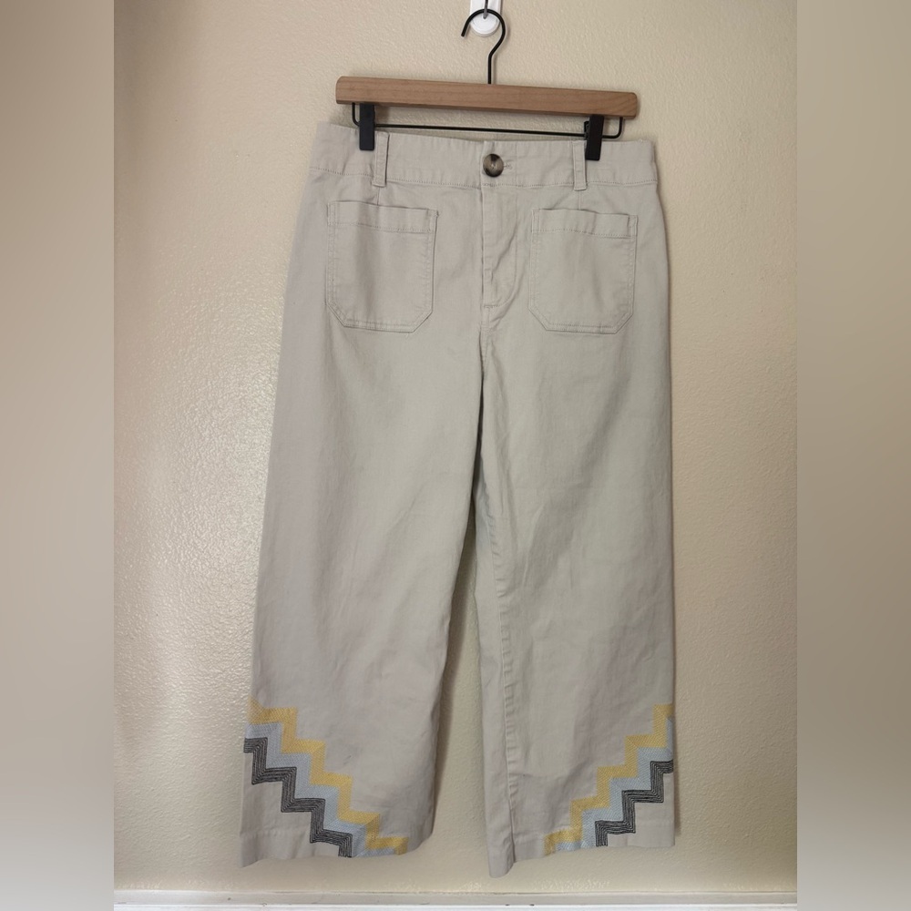 MAEVE By Anthropologie Hallee Embroidered Wide Leg Pants - Picture 2 of 6